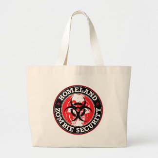 Homeland Zombie Security Skull - Red Large Tote Bag