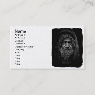 Homeless and Helpless Man in Black and White Business Card
