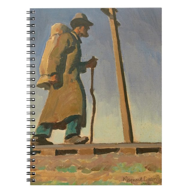 Homeless Man by Maynard Dixon Notebook (Front)
