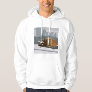 Homeless Man Holding Help Sign Urban Poverty Hoodie