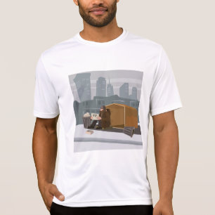 Homeless Man Holding Help Sign Urban Poverty T-Shirt