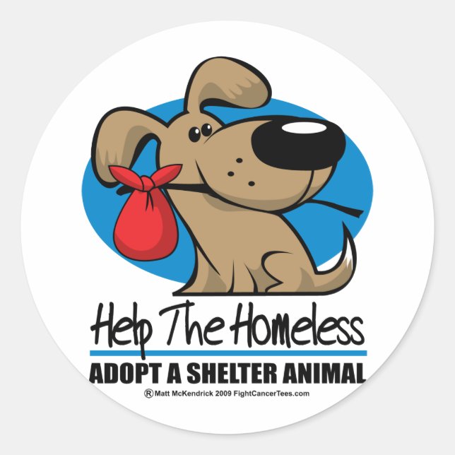 Homeless Pet Classic Round Sticker (Front)