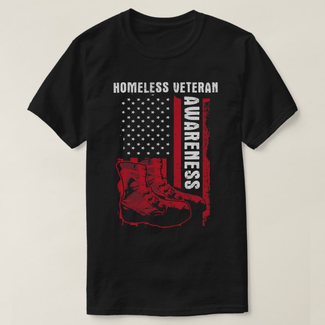 Homeless Veterans Homeless Veteran Awareness Milit T-Shirt (Design Front)