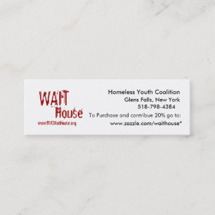 Homeless Youth Coalition, Glens Falls, New York... Mini Business Card