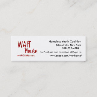 Homeless Youth Coalition, Glens Falls, New York... Mini Business Card