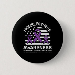 Homelessness Awareness Month Usa Flag  6 Cm Round Badge