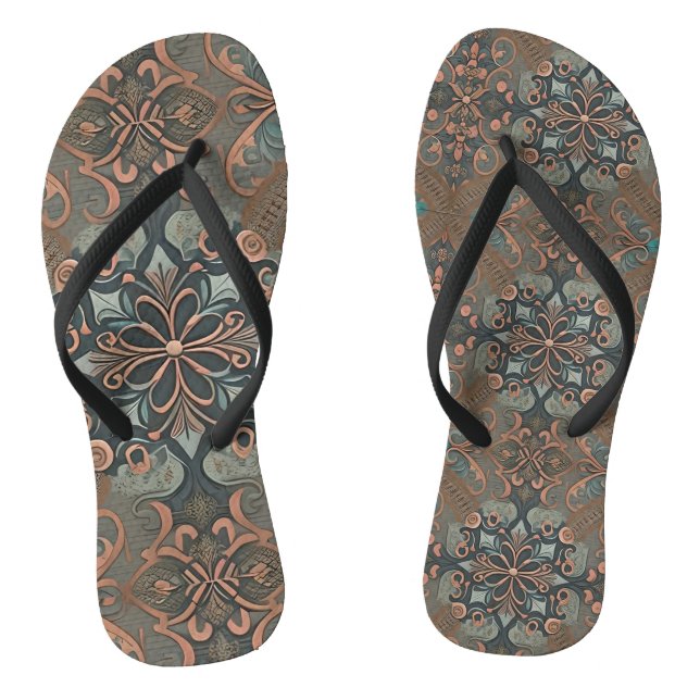 Homely cottage pattern jandals (Footbed)