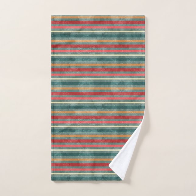 Homely Stripes Watercolor Geometric Pattern Hand Towel (Hand Towel)