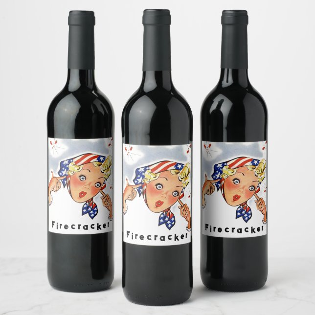 Homemade 4th of July Party Firecracker Party Fun  Wine Label (Bottles)