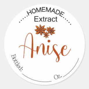 Homemade Anise Extract label, Food flavouring tag