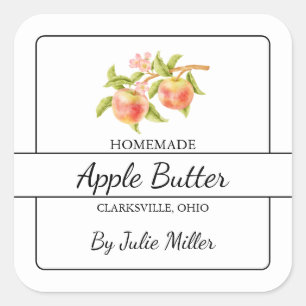 Homemade Apple Butter Square Label