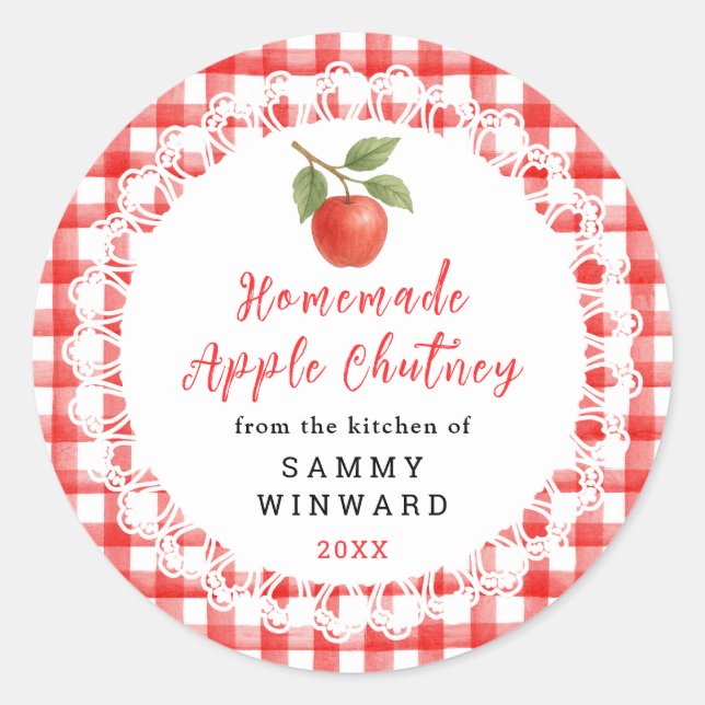 Homemade Apple Chutney Label (Front)