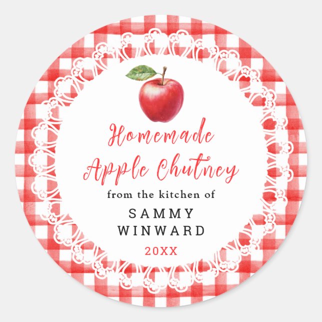 Homemade Apple Chutney Label (Front)