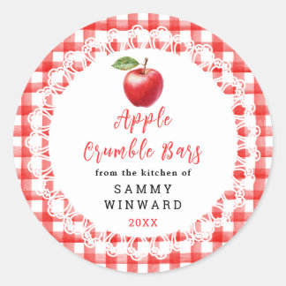 Homemade Apple Crumble Bars Label