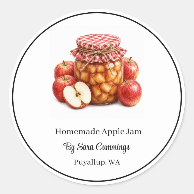 Homemade Apple Jam Stickers (Front)