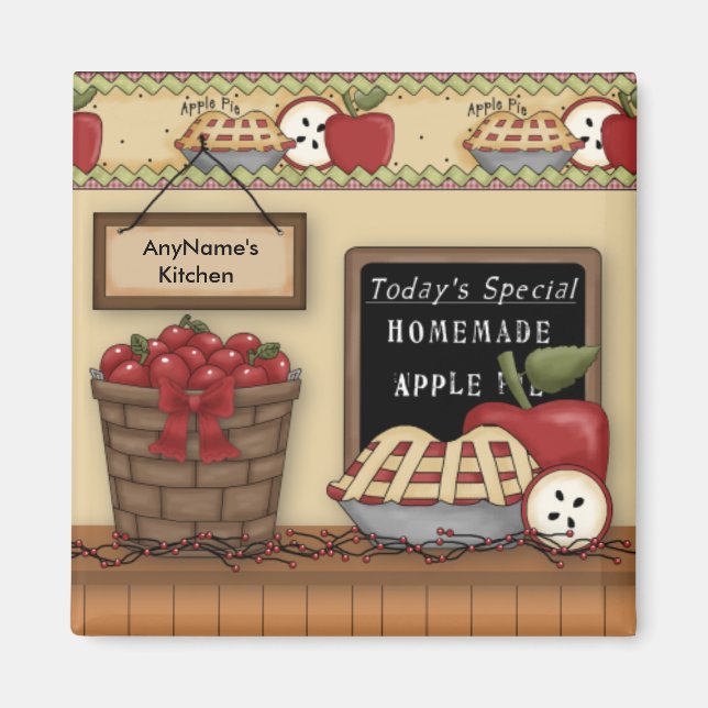 Homemade Apple Pie Customisable Magnet (Front)