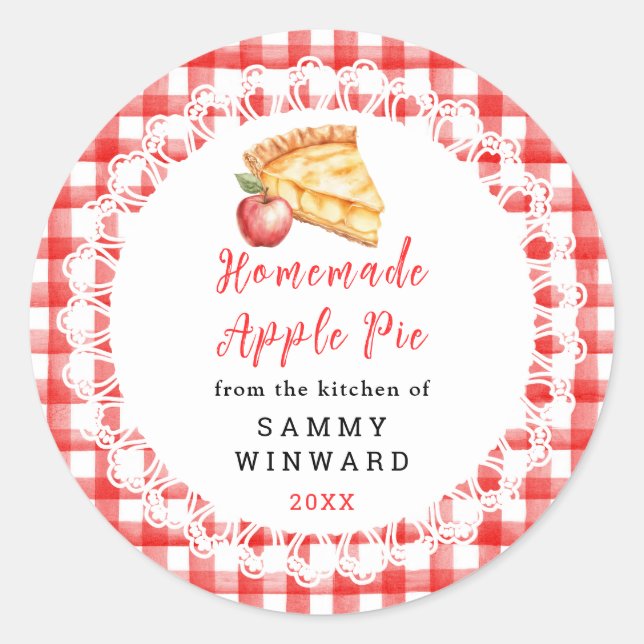 Homemade Apple Pie Food Label (Front)