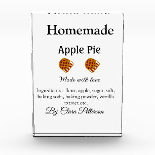 Homemade apple pie made with love add ingredients photo block