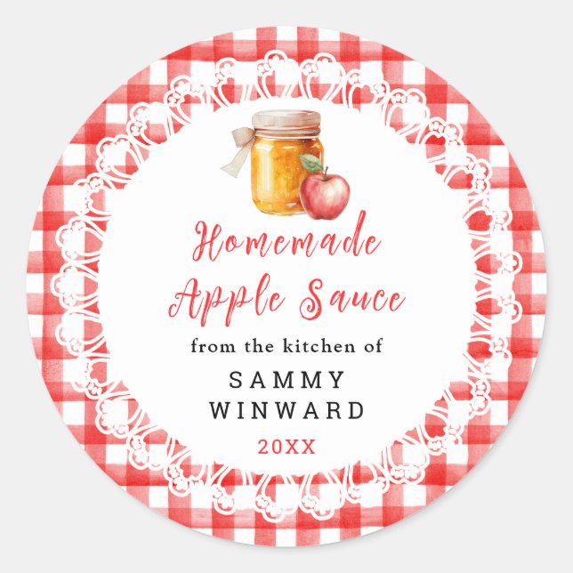 Homemade Apple Sauce Food Label (Front)