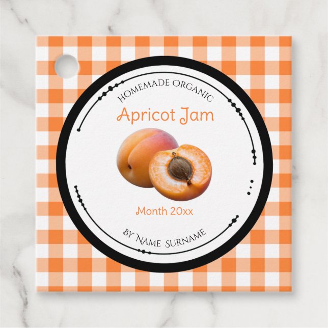 Homemade Apricot Jam Label With Ingredients (Front)