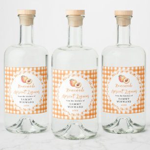 Homemade Apricot Liqueur Bottle Label