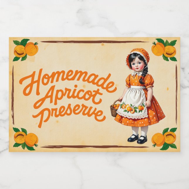 Homemade Apricot Preserve - Vintage Food Label (Single Label)