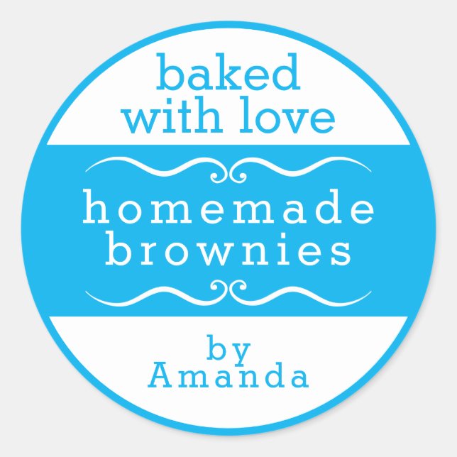 Homemade Baked Goods Brownie Classic Round Sticker (Front)