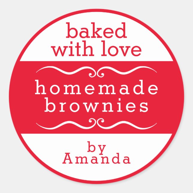 Homemade Baked Goods Brownie Classic Round Sticker (Front)