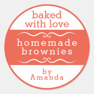 Homemade Baked Goods Brownie Classic Round Sticker