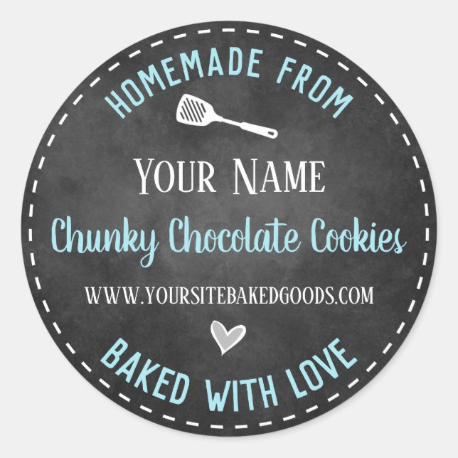 Homemade Baked Goods Chalkboard Personalised  Clas Classic Round Sticker (Front)