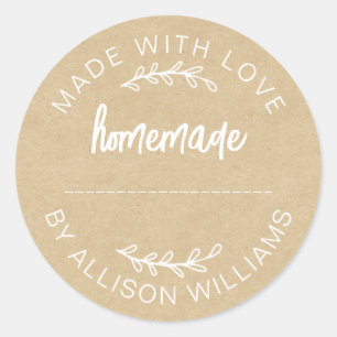 Homemade Baked Goods Jam Cookies Kraft Classic Round Sticker