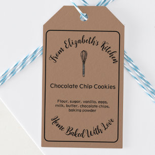 Homemade Baked Goods Whisk Kraft Paper Brown Gift Tags