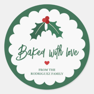 Homemade Baked with Love Christmas Baking Classic Round Sticker
