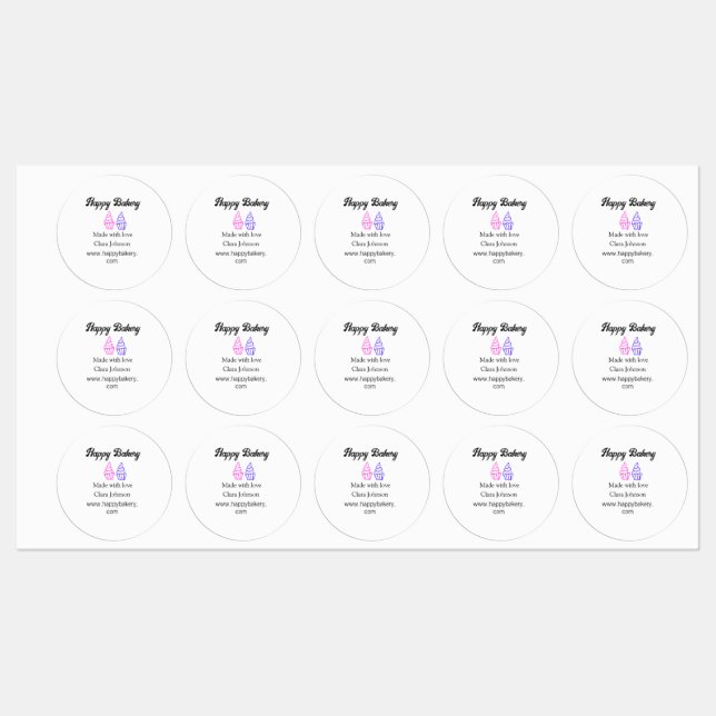 Homemade bakery add your text name custom  (Sheet)