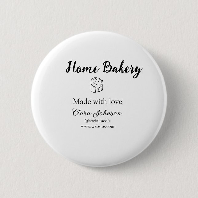 Homemade bakery add your text name custom  6 cm round badge (Front)