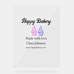 Homemade bakery add your text name custom acrylic sign