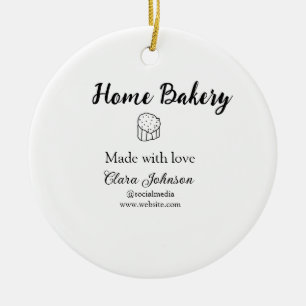 Homemade bakery add your text name custom ceramic tree decoration