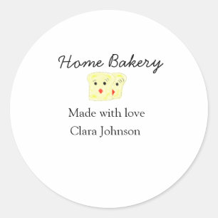 Homemade bakery add your text name custom classic round sticker