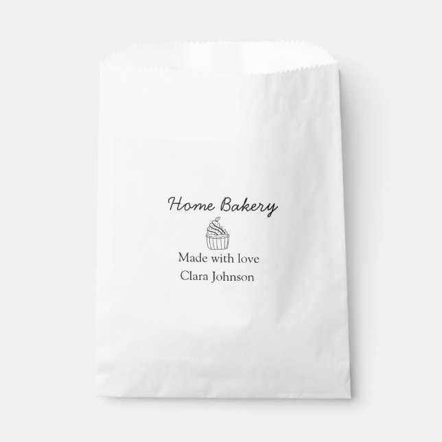 Homemade bakery add your text name custom  favour bags (Front)