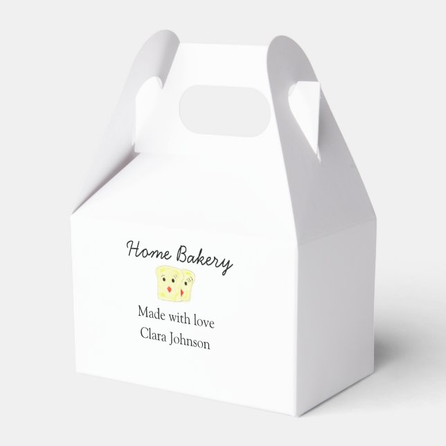 Homemade bakery add your text name custom  favour box (Front Side)
