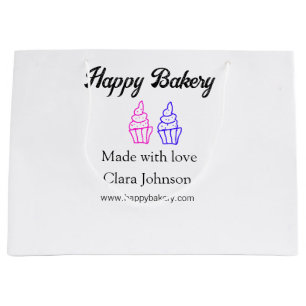 Homemade bakery add your text name custom  large gift bag