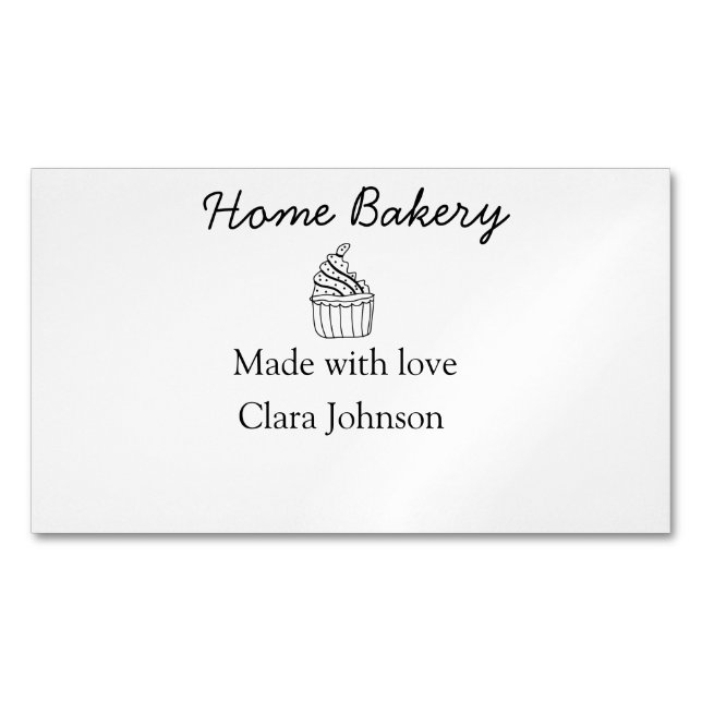 Homemade bakery add your text name custom  magnetic business card (Front)
