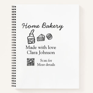 Homemade bakery add your text name custom  notebook