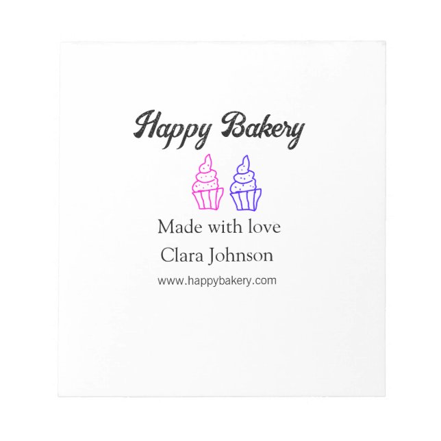 Homemade bakery add your text name custom  notepad (Front)