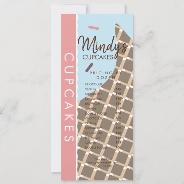 Homemade Bakery Cupcakes Flyer Pricing List D Invitation (Front)