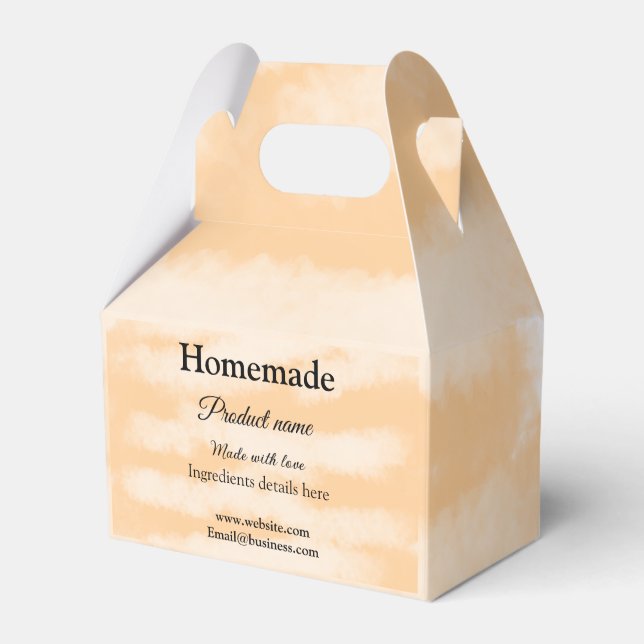 Homemade bakery made with love add text website favour box (Front Side)