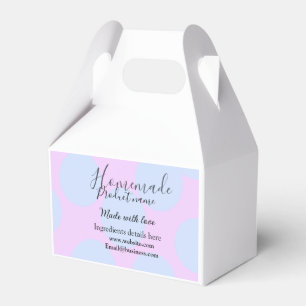 Homemade bakery made with love add text website favour box