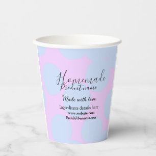 Homemade bakery made with love add text website paper cups
