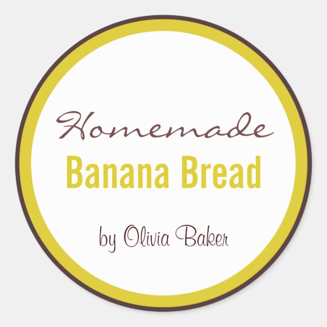 Homemade Banana Bread by Classic Round Sticker (Front)