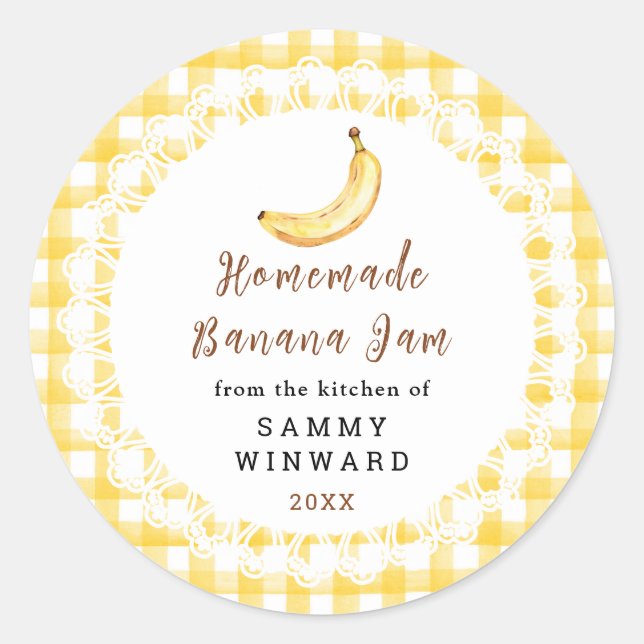 Homemade Banana Jam Label (Front)